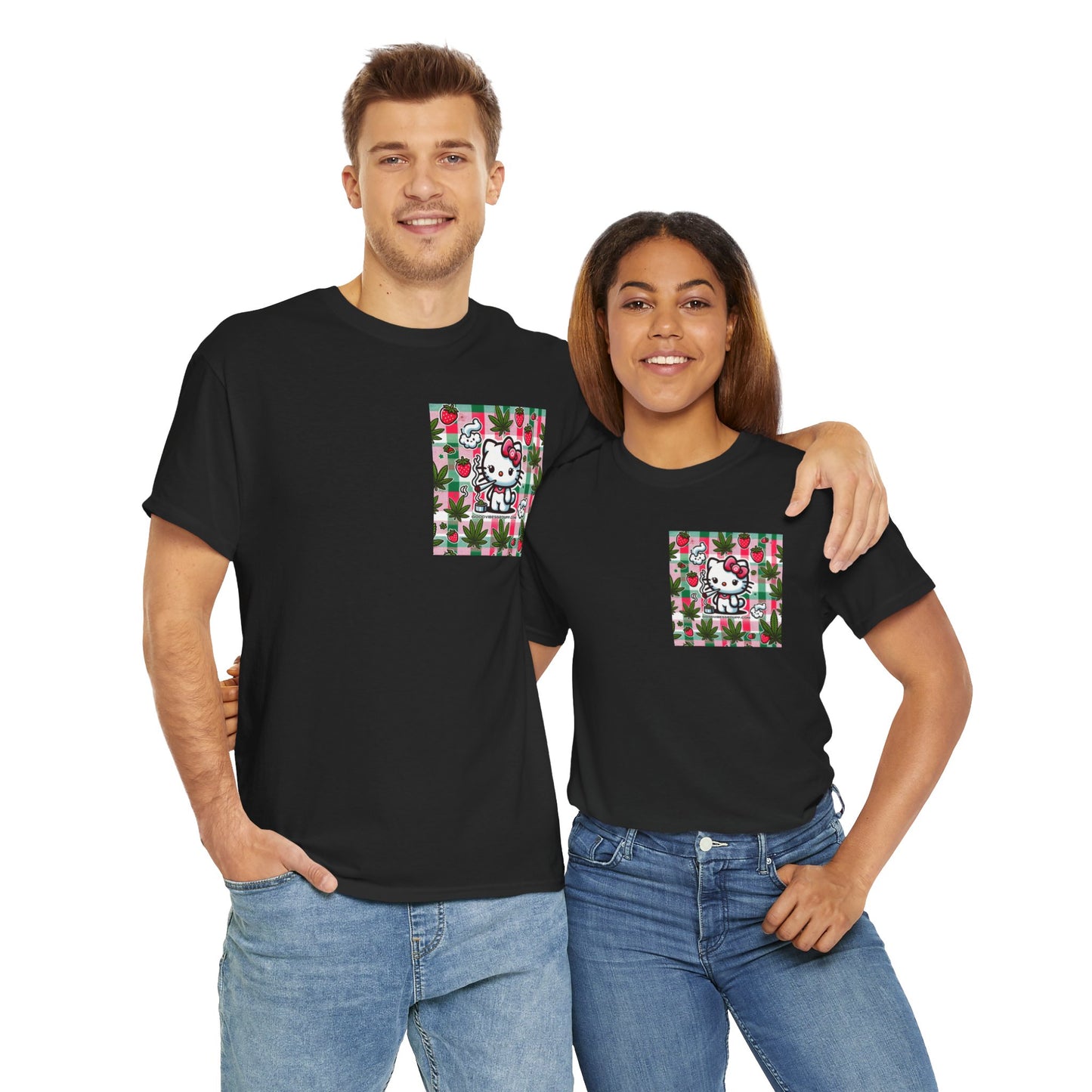 Strawberry Kitty Unisex Heavy Cotton Tee