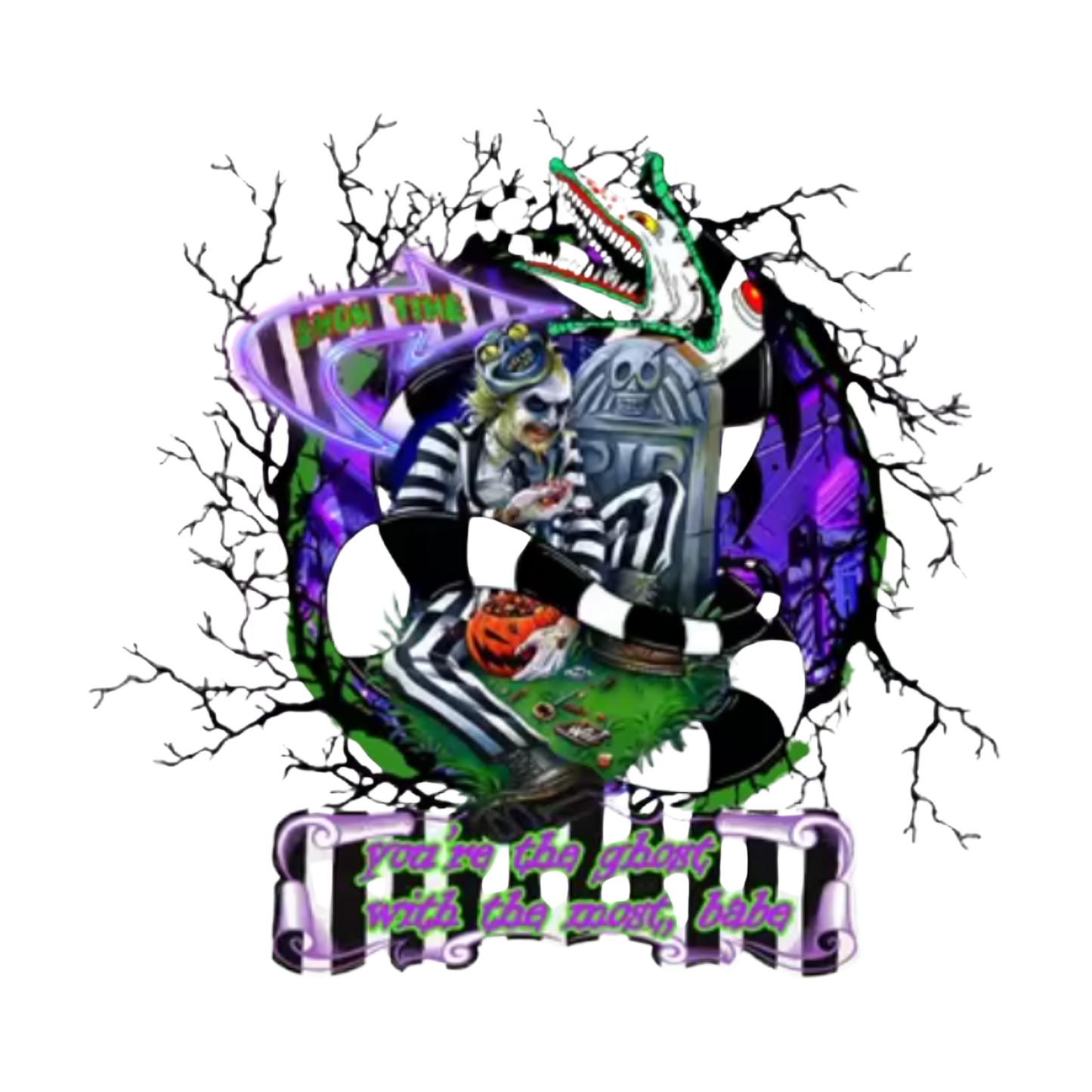 White Beetlejuice Graphic T-Shirt