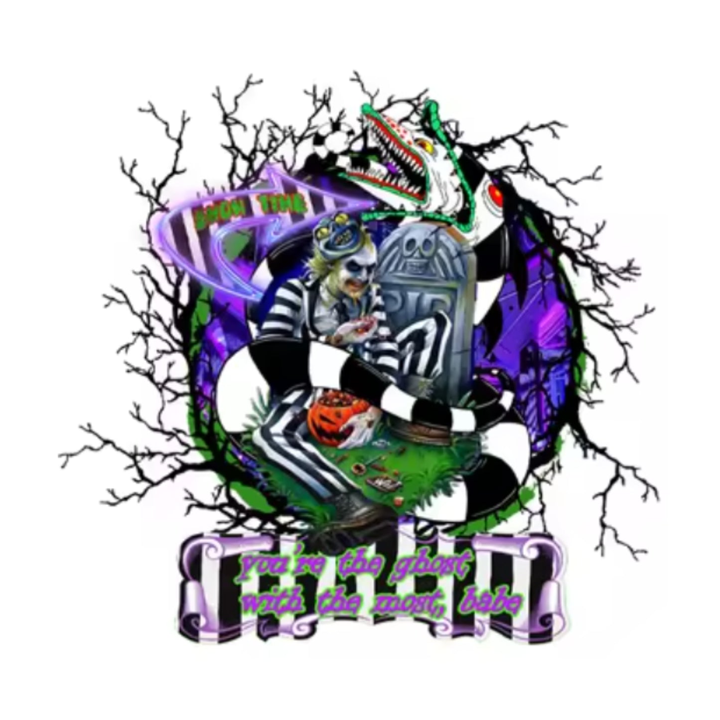 Purple Beetlejuice Graphic Shirt Plus Size ๐
