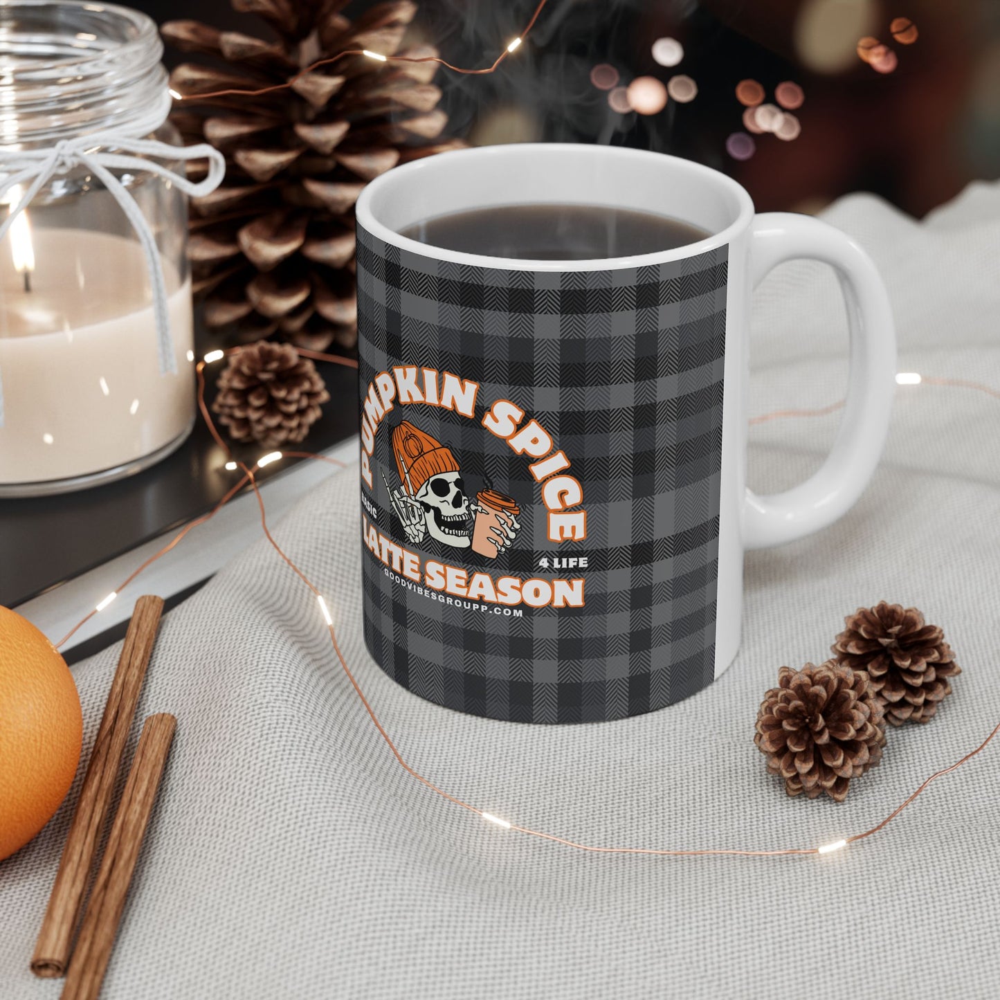Skeleton Pumpkin Spice Latte Mug