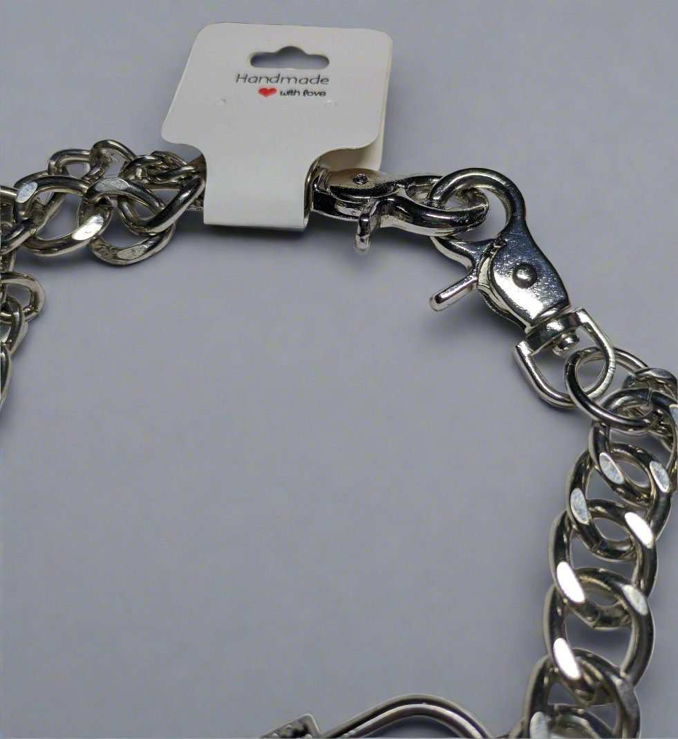 ๐ Heavy Lock Silver Metal Chains