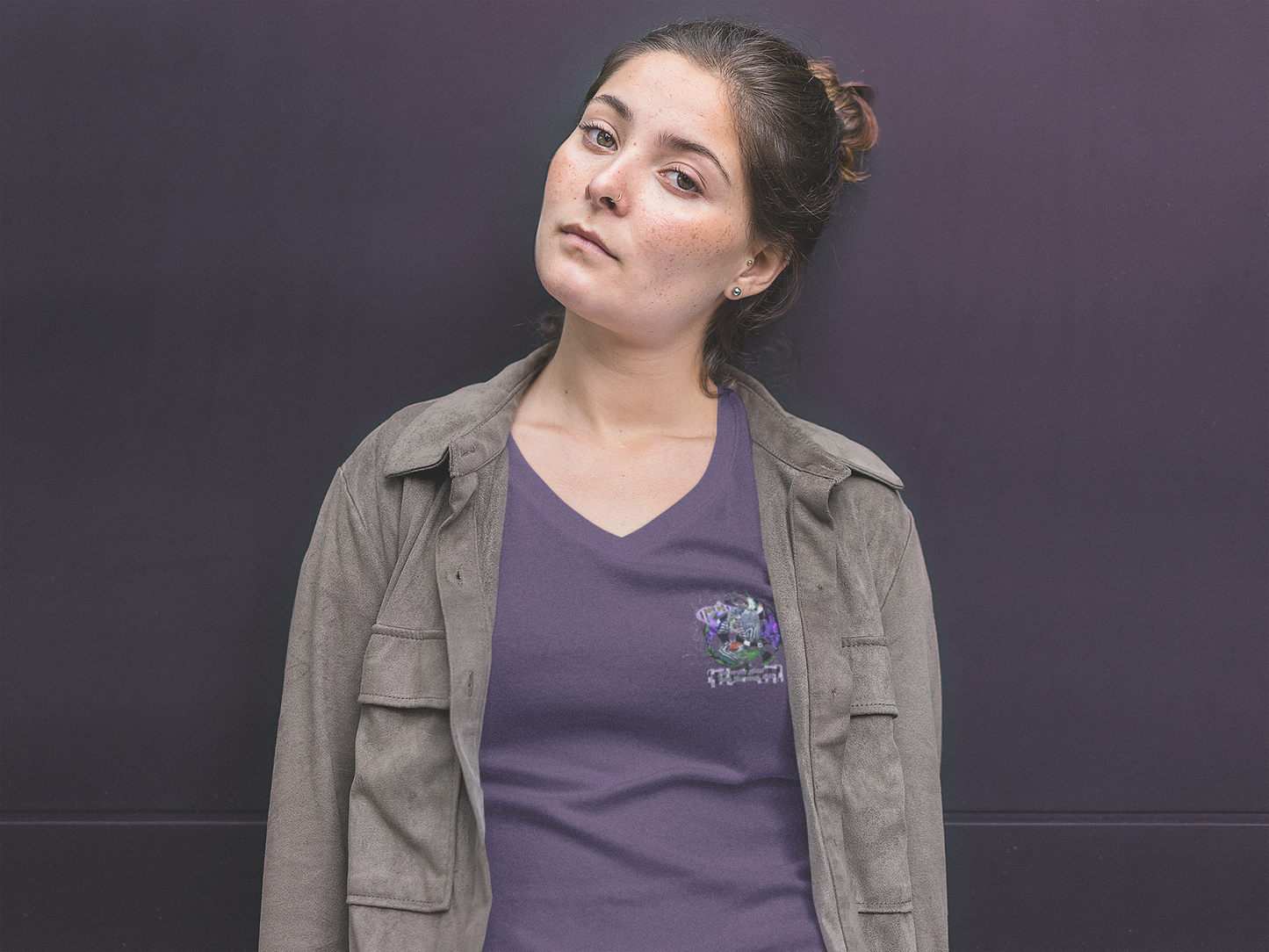 Purple Beetlejuice Graphic Shirt Plus Size ๐