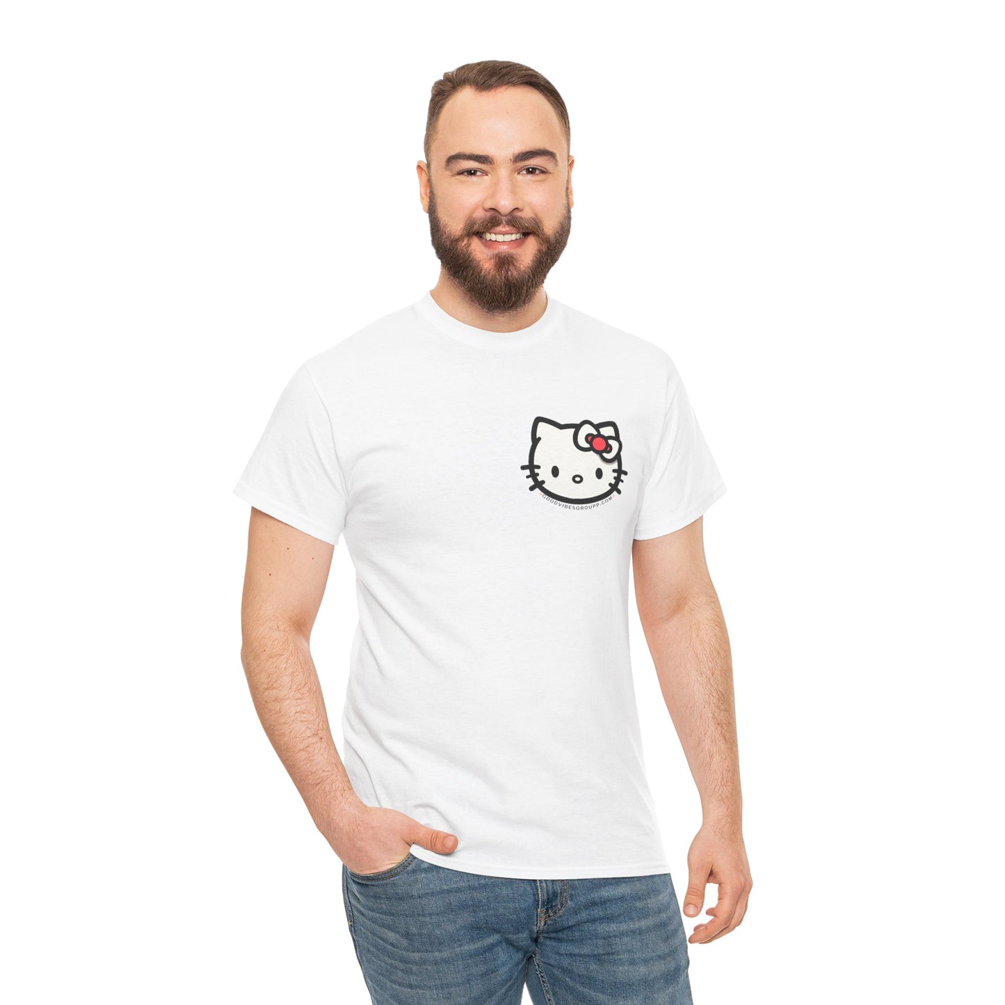 Bow Cat Unisex Heavy Cotton Tee