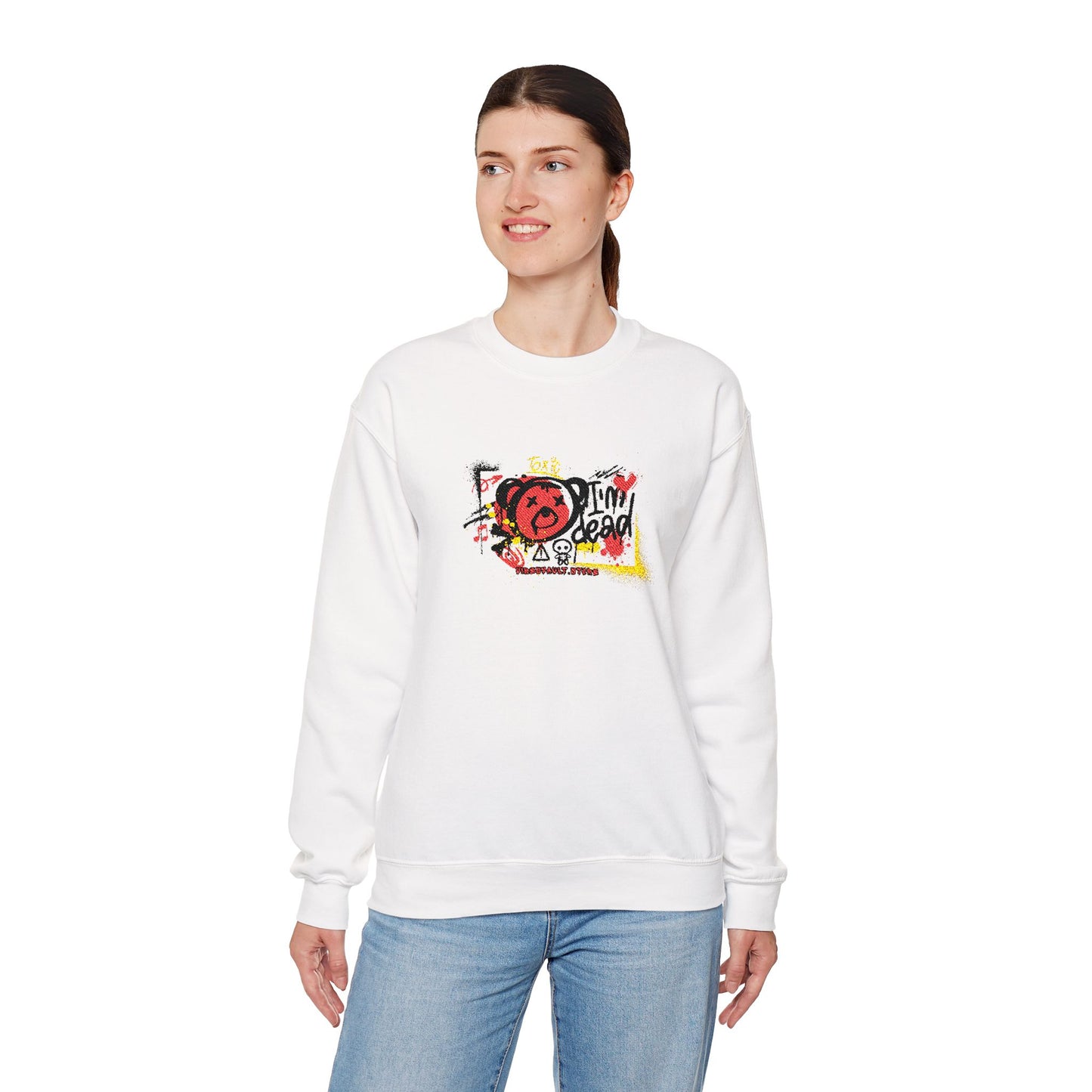 I'm Dead Teddy Bear Sweatshirt Unisex Heavy Crewneck