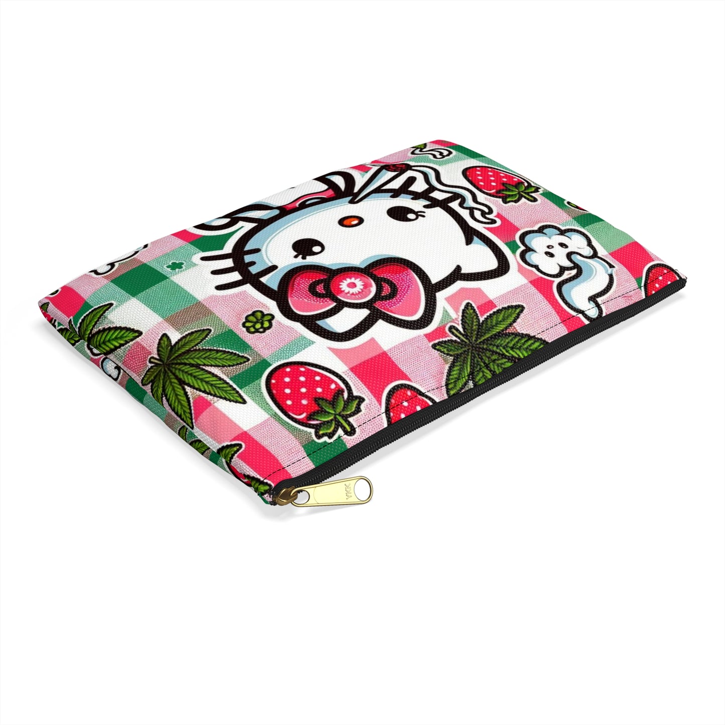 Strawberry Kitty Zip Bag