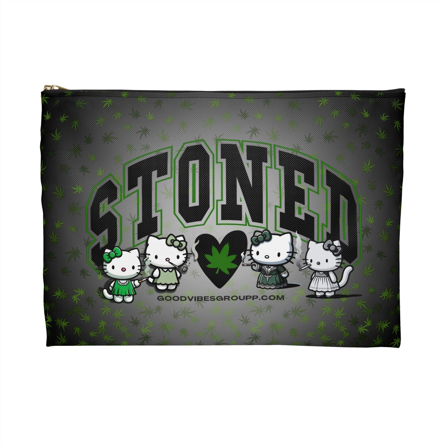 Stoned Kitty Zip Bag Black