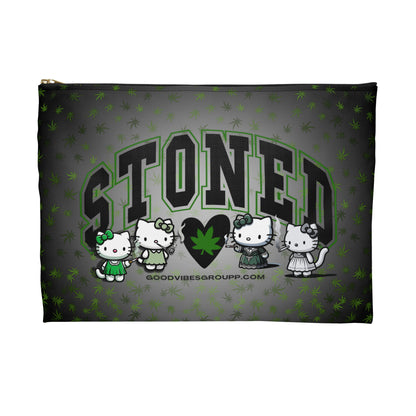 Stoned Kitty Zip Bag Black