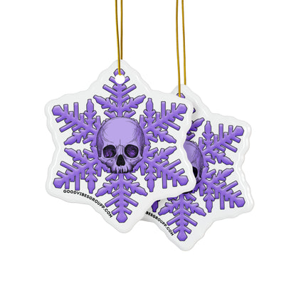 Purple Skull Snowflake Christmas Ornament 1pc, 3pcs, 5pcs, or 10pcs