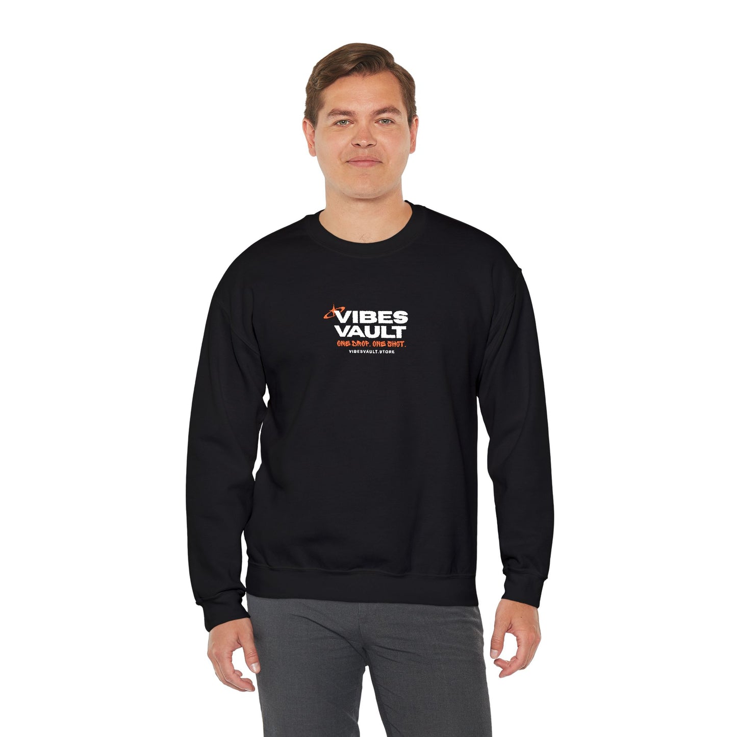 Vibes Vault Logo Sweatshirt with Starburst Unisex Heavy Crewneck