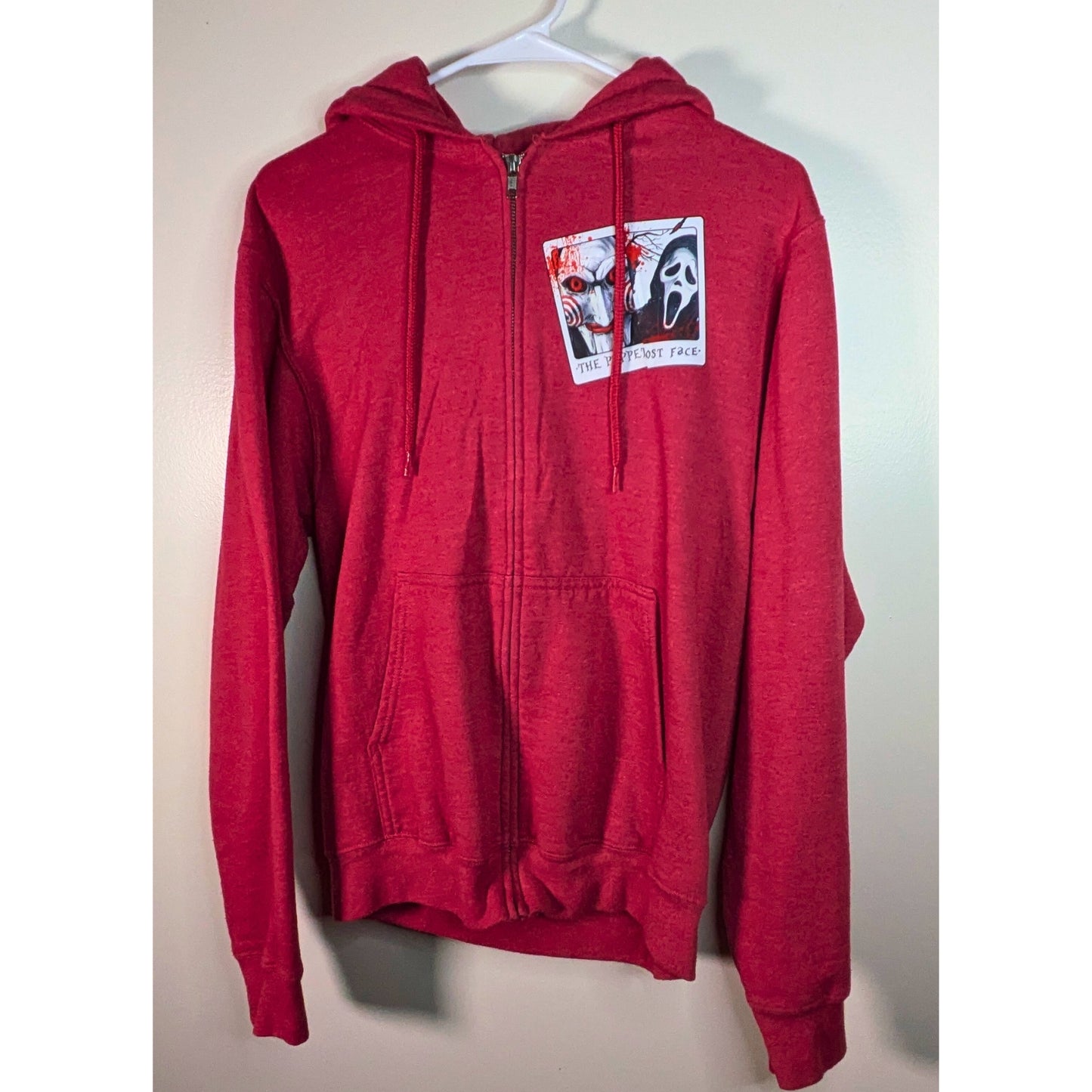 Red Jigsaw and Scream Inspired Zip-Up Hoodie 🔪