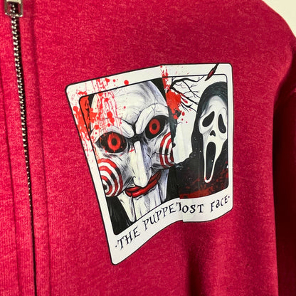 Red Jigsaw and Scream Inspired Zip-Up Hoodie 🔪