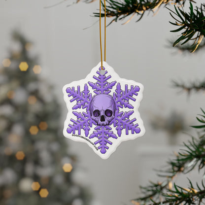 Purple Skull Snowflake Christmas Ornament 1pc, 3pcs, 5pcs, or 10pcs