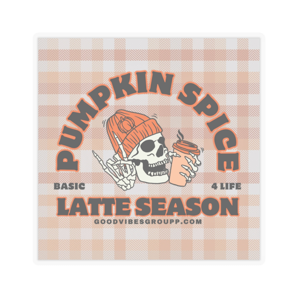 Skeleton Pumpkin Spice Latte Stickers Orange ☕️