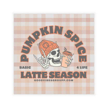 Skeleton Pumpkin Spice Latte Stickers Orange ☕️