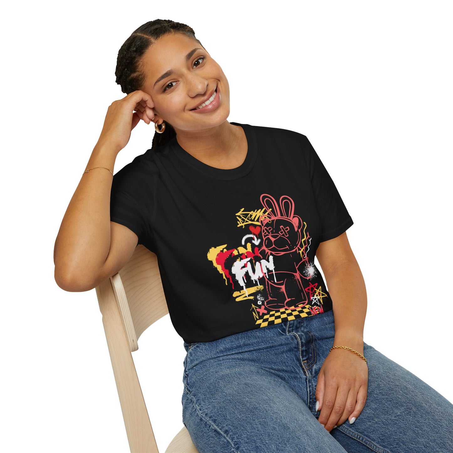 Dead Teddy Bear Graffiti T-Shirt Top