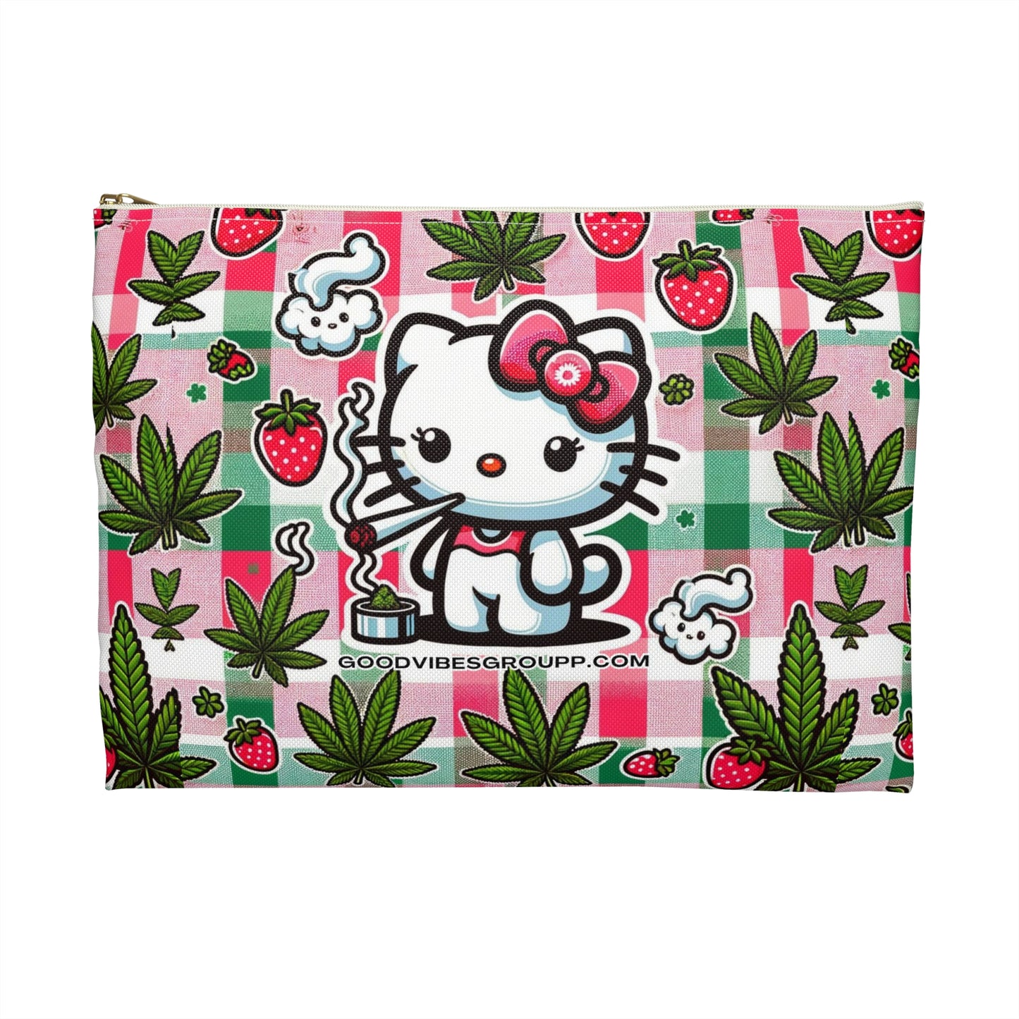 Strawberry Kitty Zip Bag