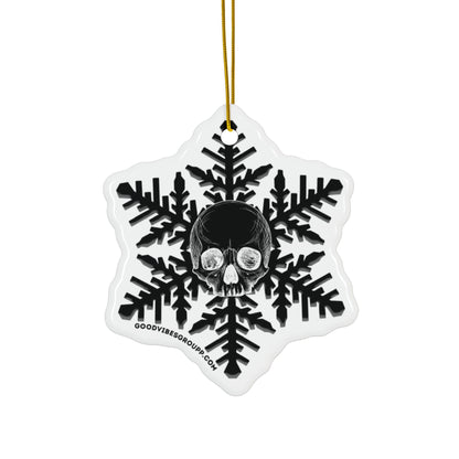 Black Skull Snowflake Christmas Ornament 1pc, 3pcs, 5pcs, or 10pcs