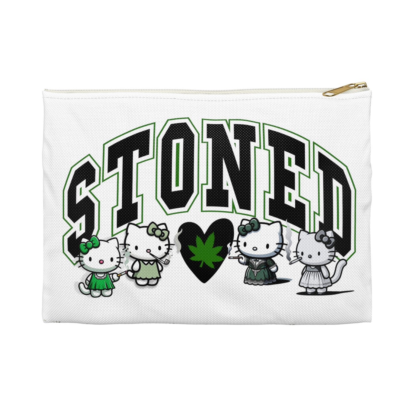 Stoned Kitty Zip Bag White