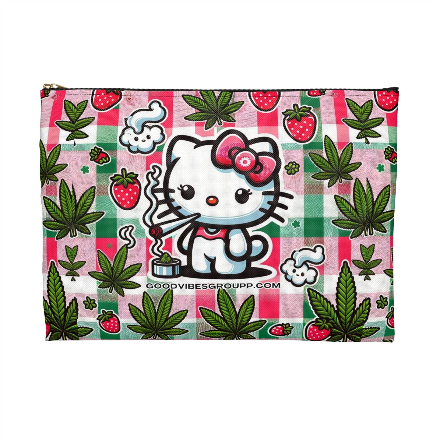 Strawberry Kitty Zip Bag