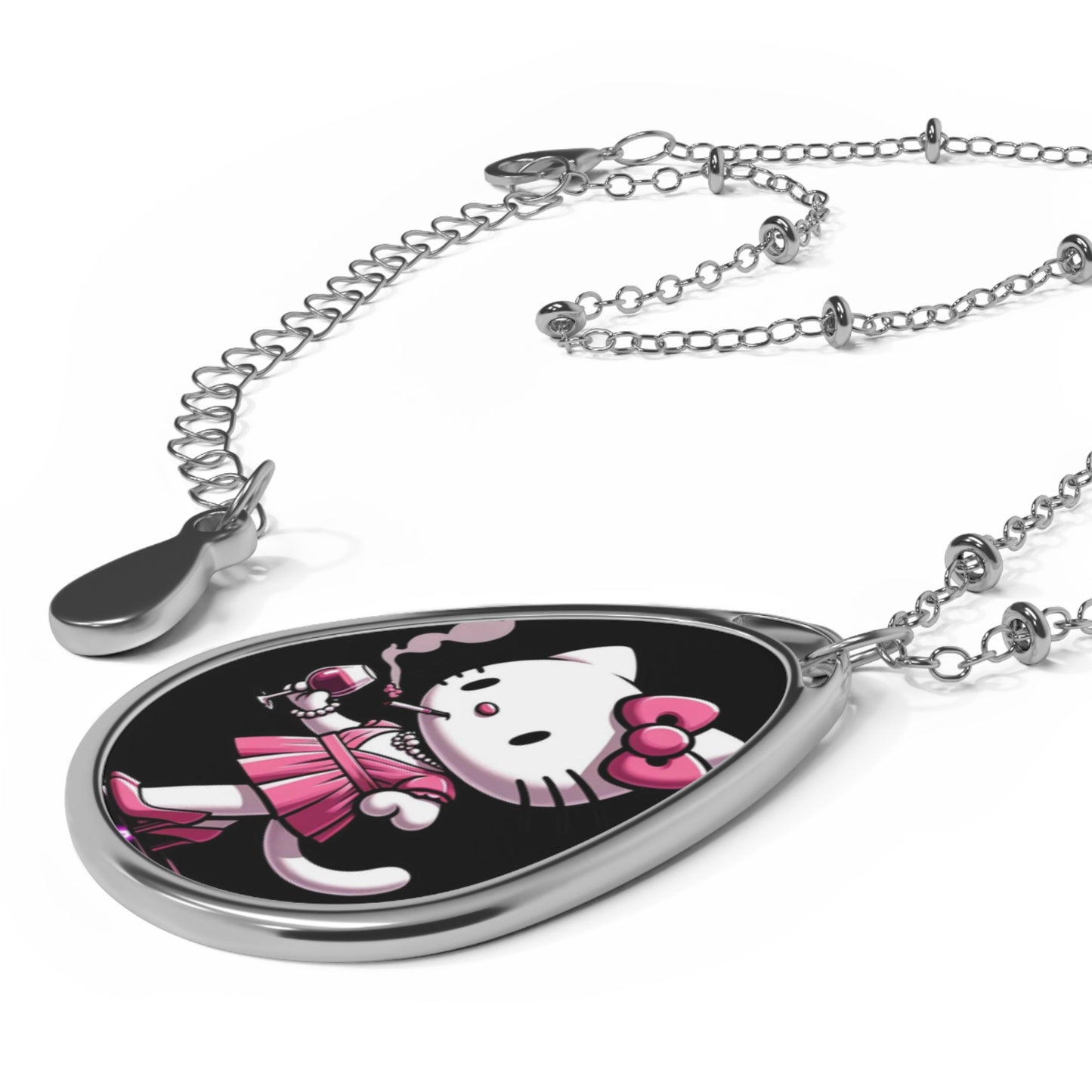 Pink Kitty Queen Necklace - Cannabis Culture - Black & Pink - Jewelry Accessories - Personalization is FREE! Hello Kitty Inspired Unique Art