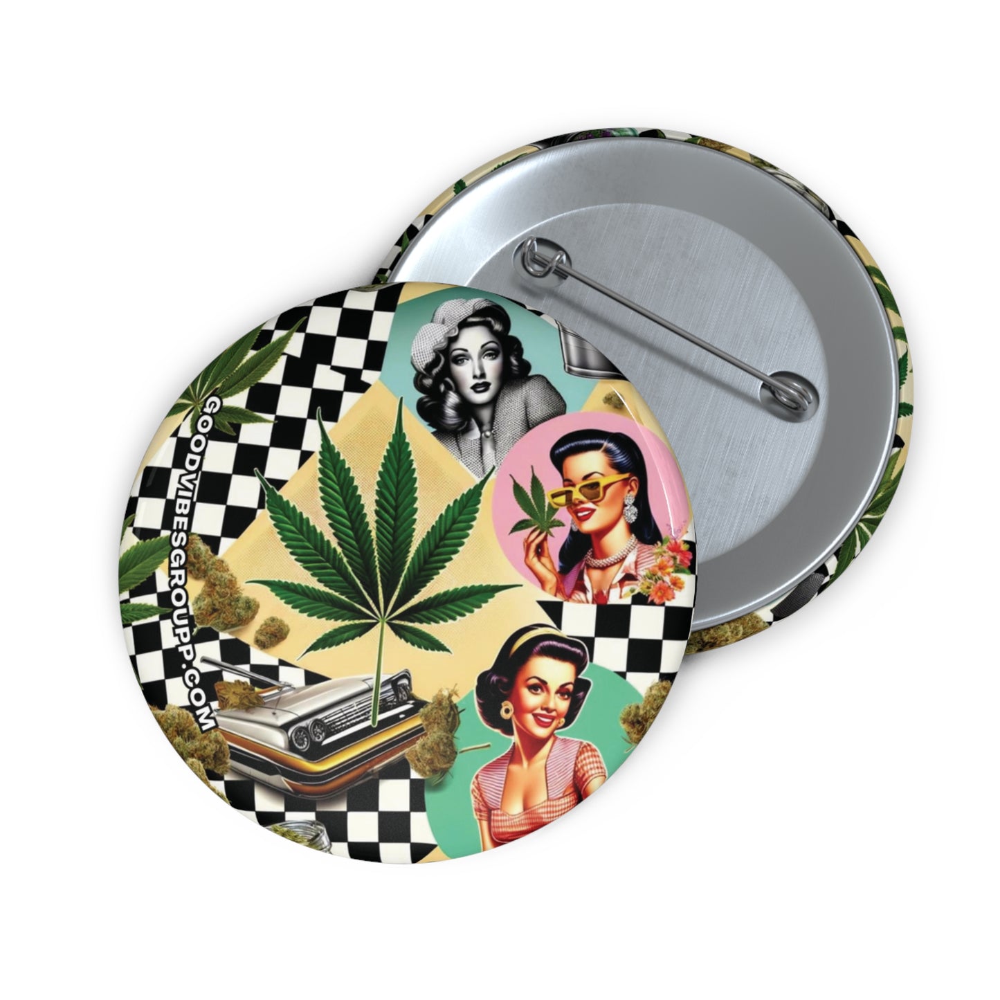 50s Pinup Weed Pin