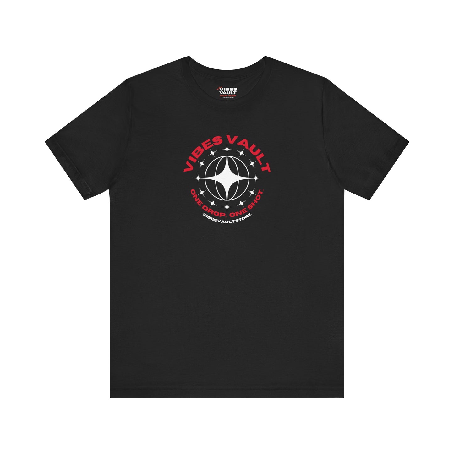 Vibes Vault Logo Unisex Graphic T-Shirt with Globe Stars