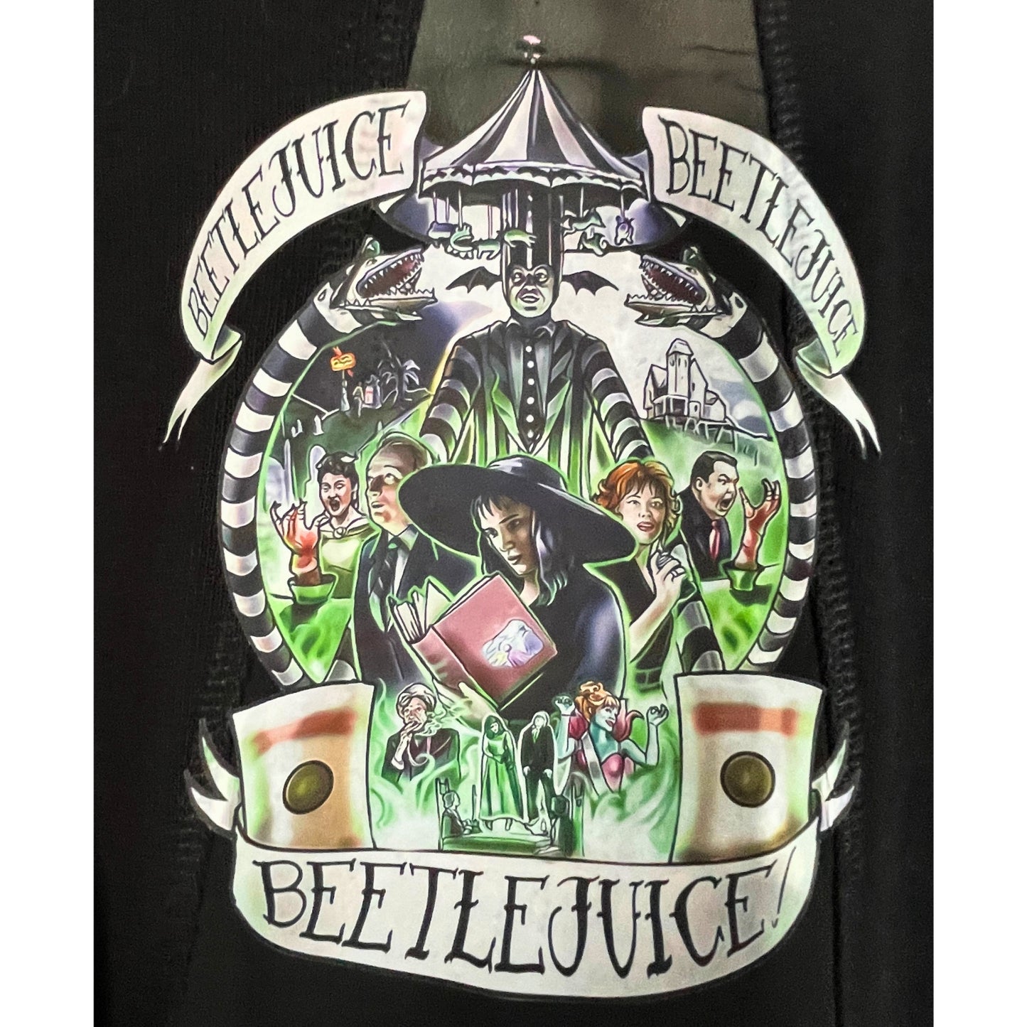 Jewel-Embellished Beetlejuice Black Pullover Sweater 🖤