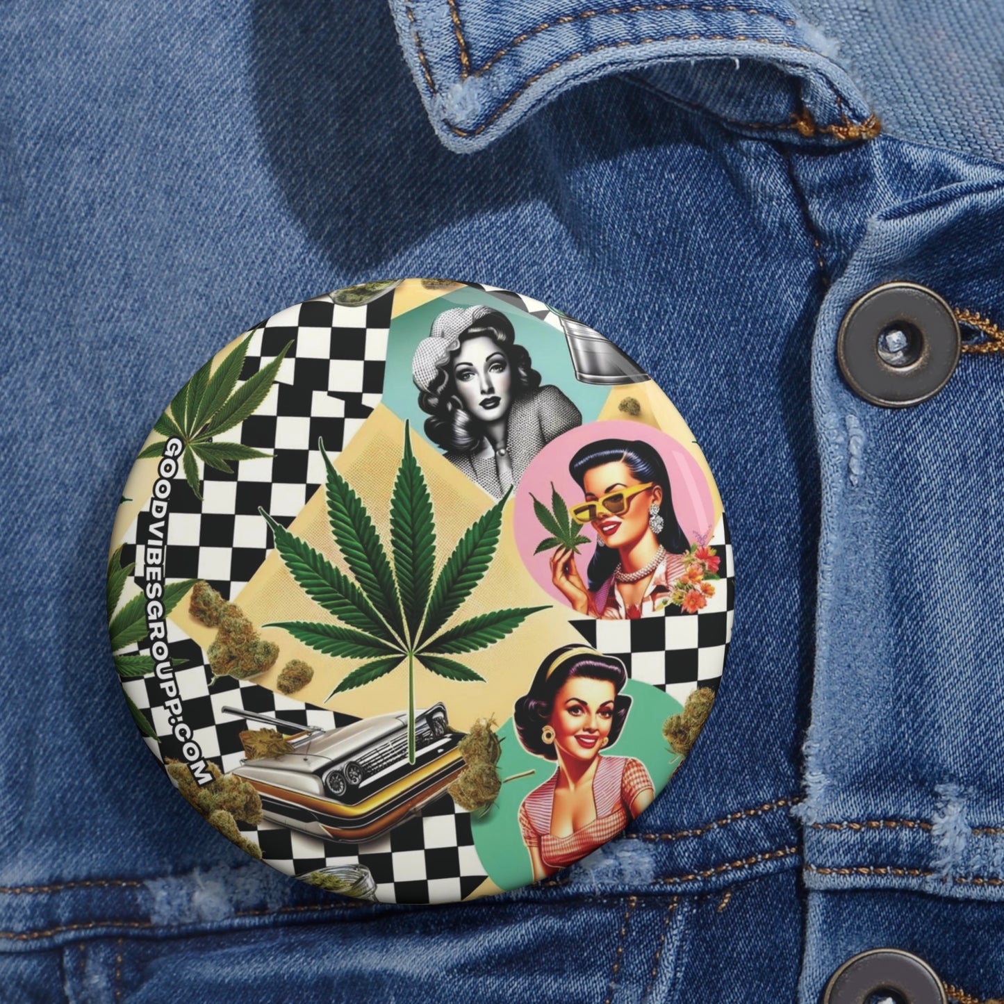 50s Pinup Weed Pin