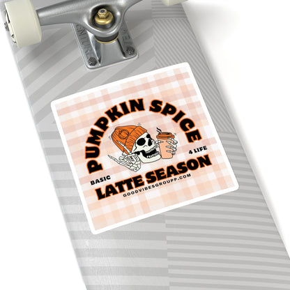 Skeleton Pumpkin Spice Latte Stickers Orange ☕️