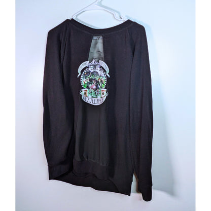 Jewel-Embellished Beetlejuice Black Pullover Sweater 🖤