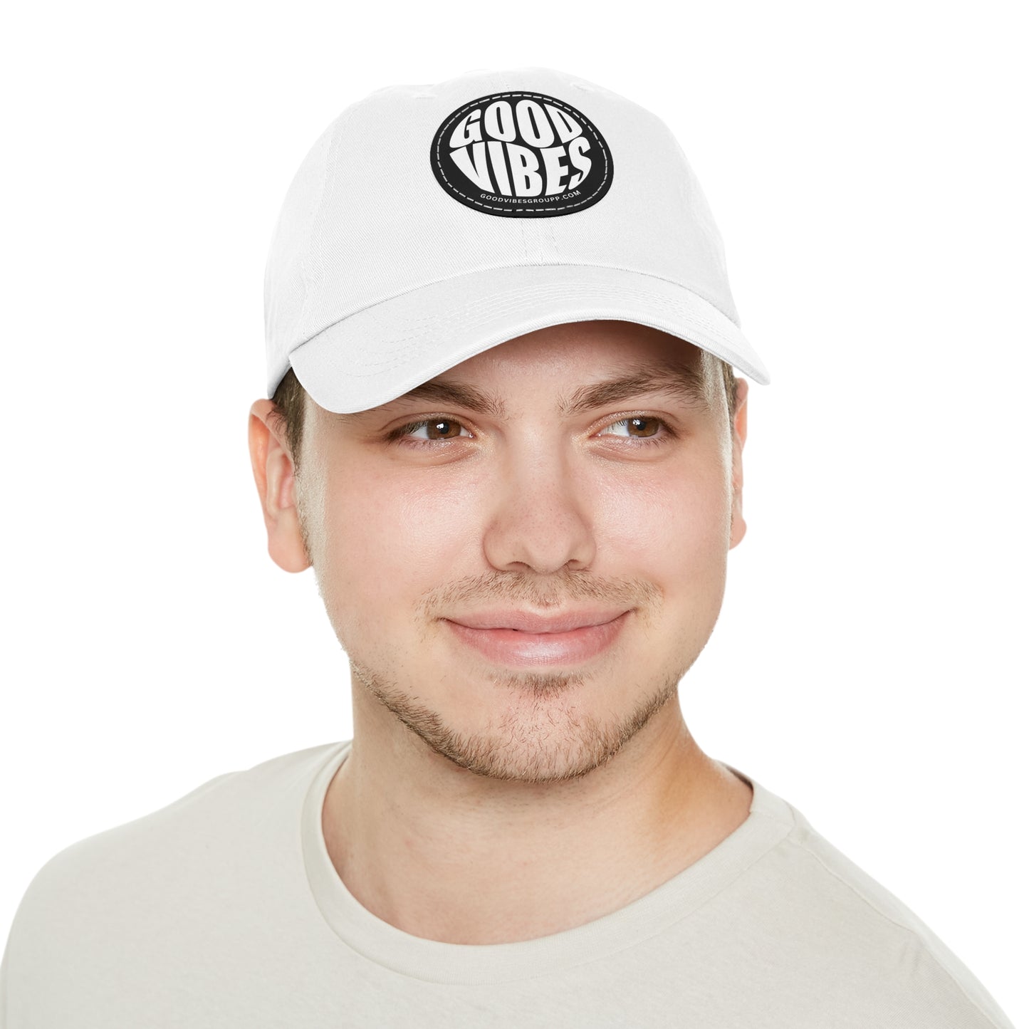 Good Vibes Leather Patch Baseball Cap