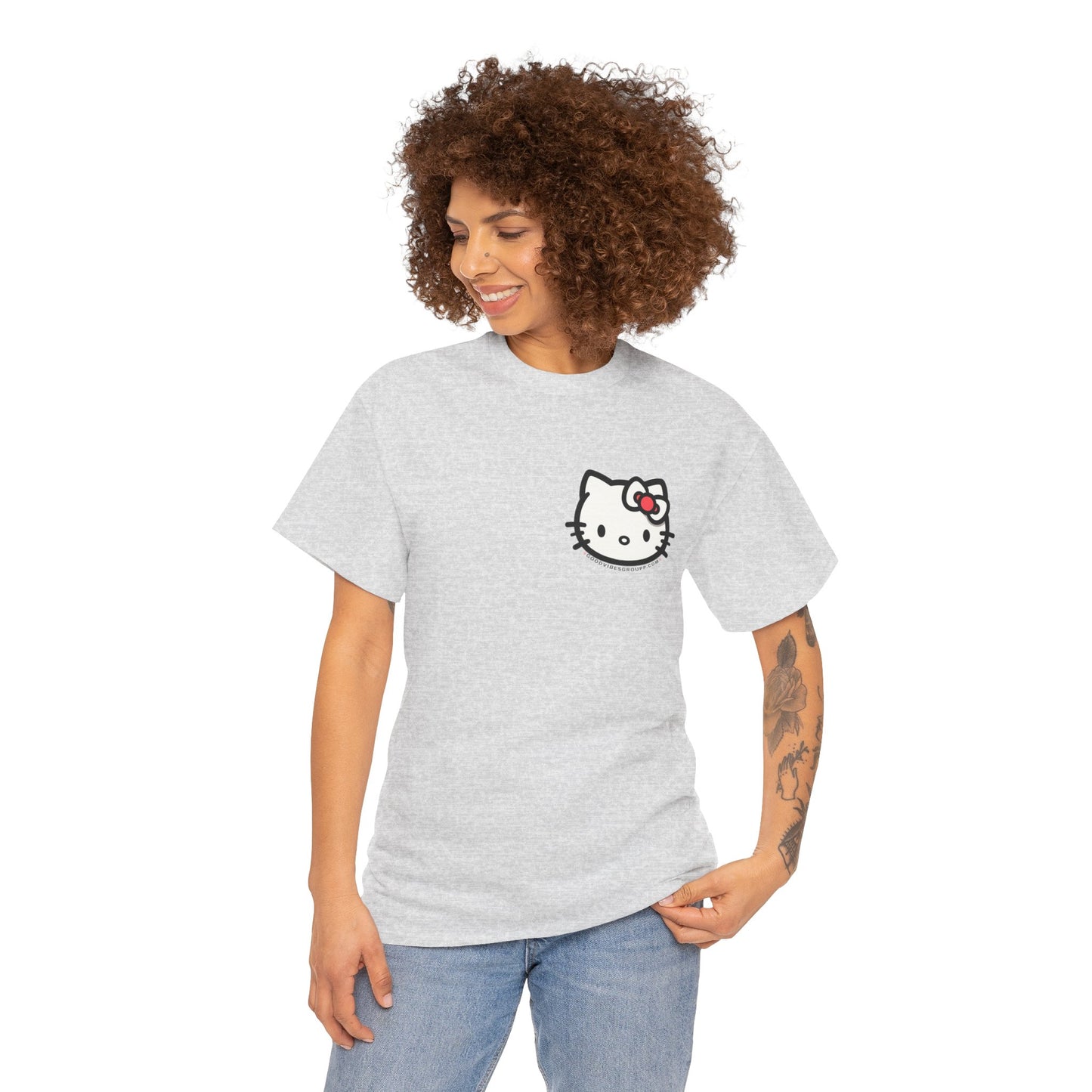 Bow Cat Unisex Heavy Cotton Tee