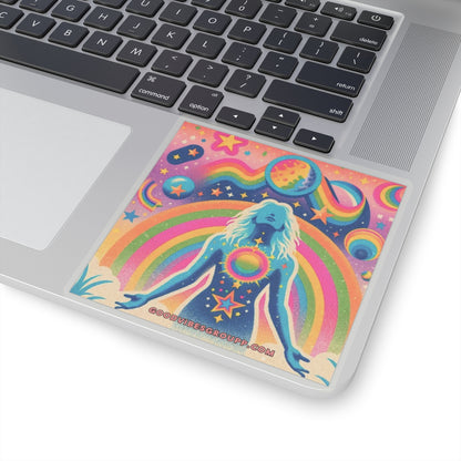 Rainbow Princess Sticker - Kiss-Cut Sticker - Kesha Rainbow Album - Space Planet Star Heart - Body Positivity - Vinyl Stickers