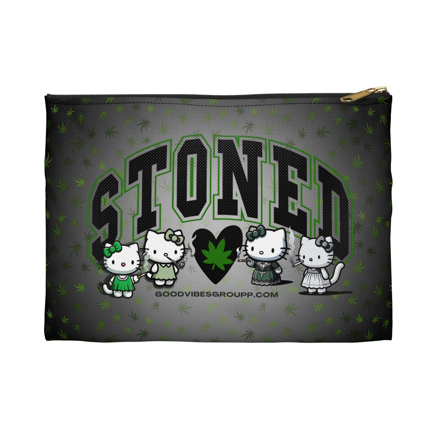 Stoned Kitty Zip Bag Black