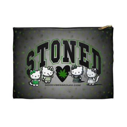 Stoned Kitty Zip Bag Black