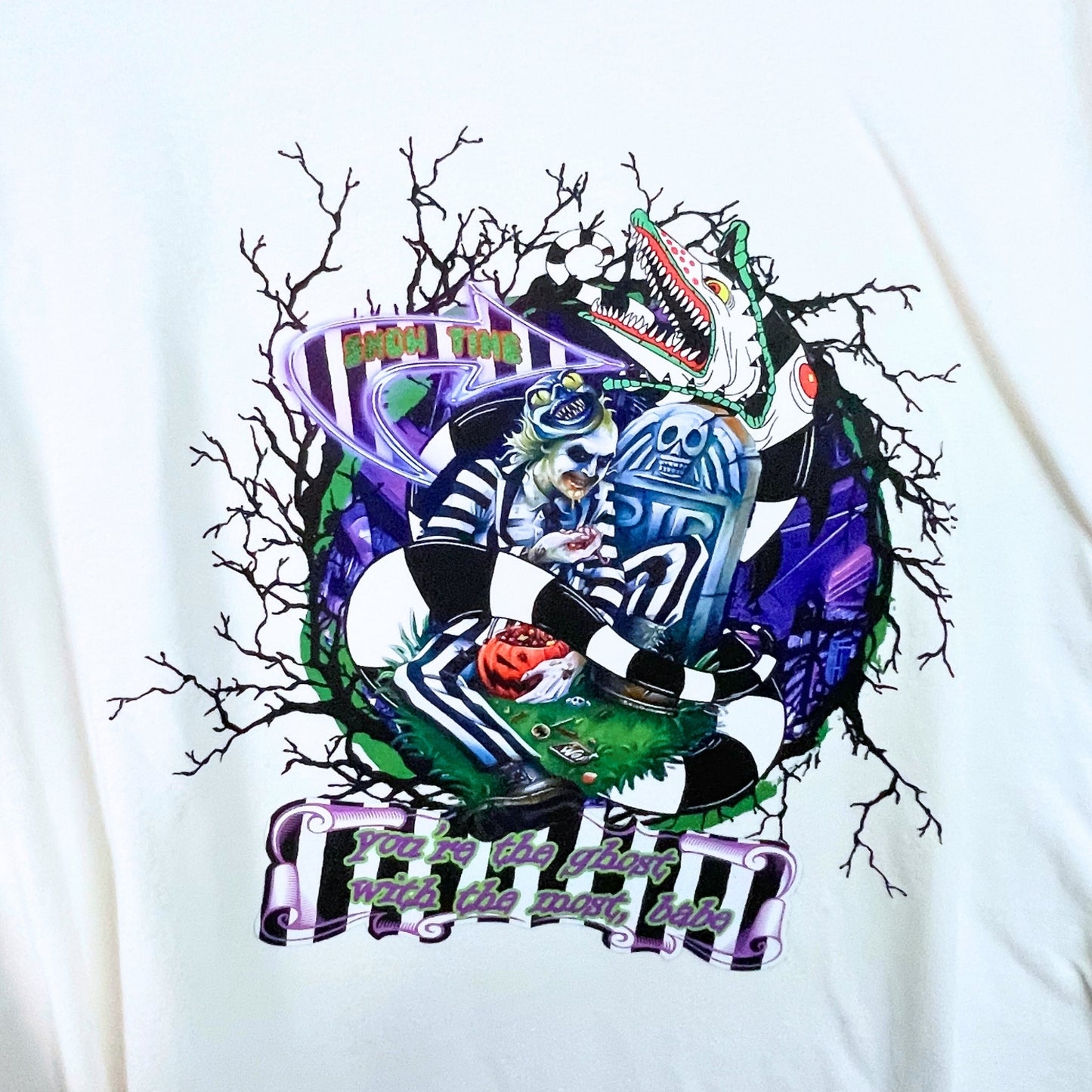 White Beetlejuice Graphic T-Shirt