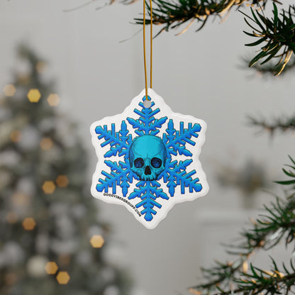 Blue Skull Snowflake Christmas Ornament 1pc, 3pcs, 5pcs, or 10pcs