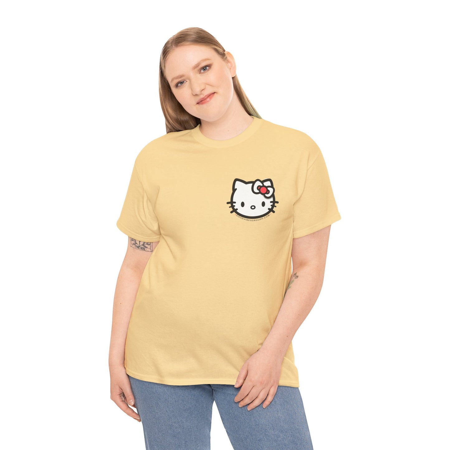 Bow Cat Unisex Heavy Cotton Tee