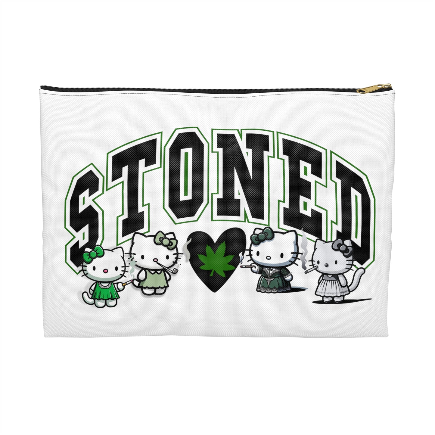 Stoned Kitty Zip Bag White