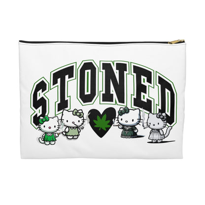 Stoned Kitty Zip Bag White