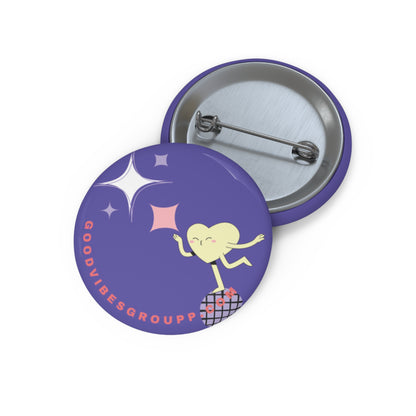 Good Vibes Heart Stars Pin Buttons