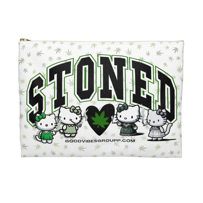 Stoned Kitty Zip Bag White