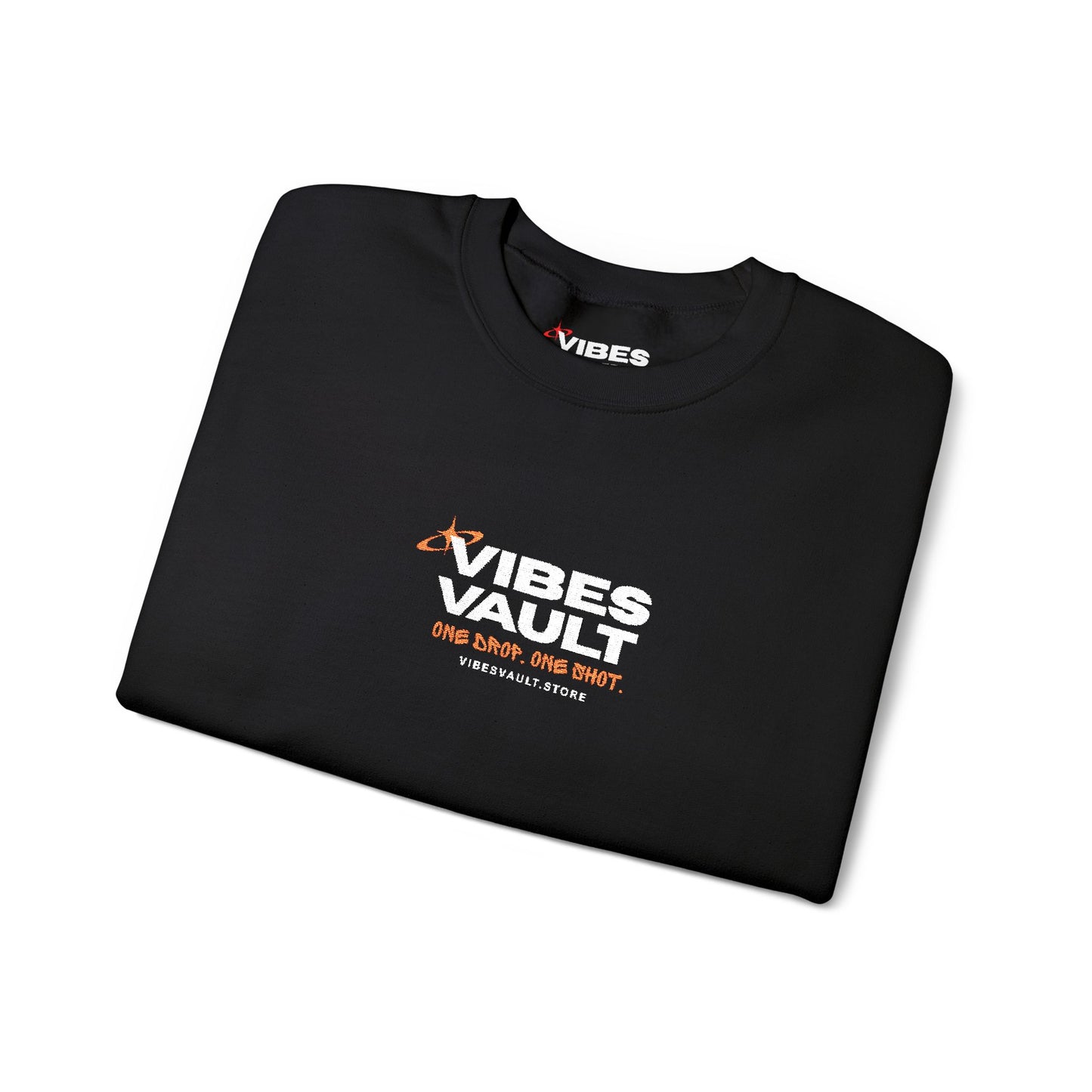 Vibes Vault Logo Sweatshirt with Starburst Unisex Heavy Crewneck