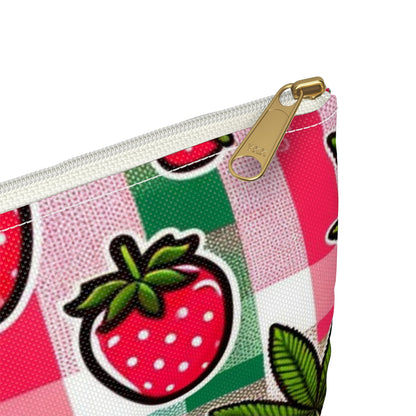 Strawberry Kitty Zip Bag