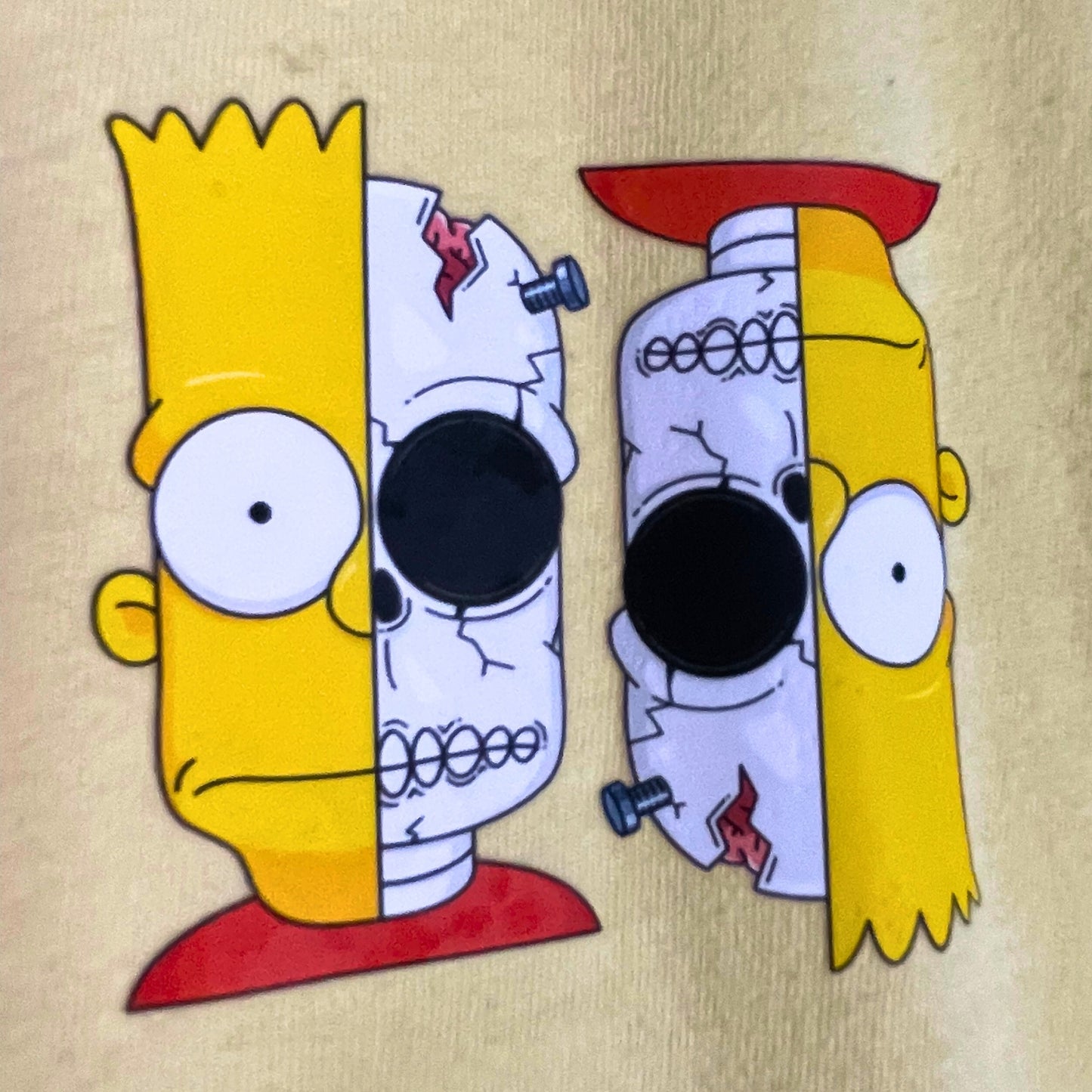 Faded Yellow Bart Simpsons Halloween T-Shirt 💀