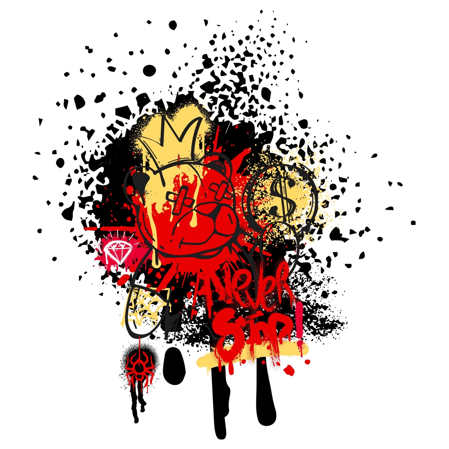 King Teddy Bear Graffiti Hoodie