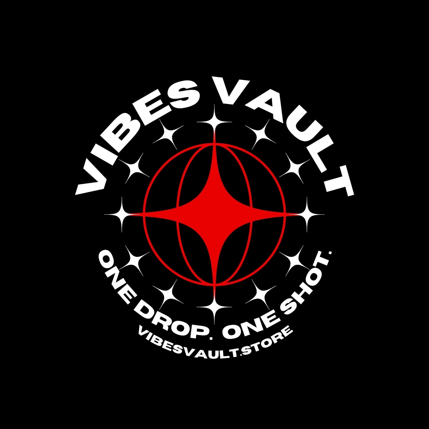 Vibes Vault Logo Sweatshirt with Globe Stars Unisex Heavy Crewneck