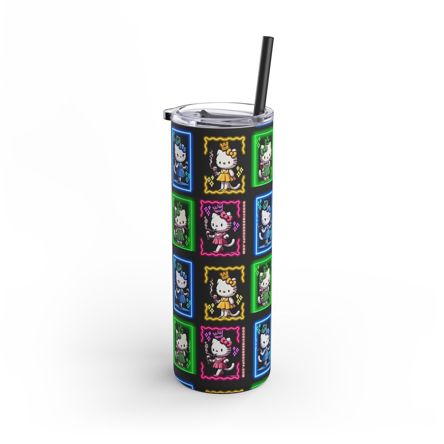 Feline Friends Skinny Matte Tumbler, 20oz