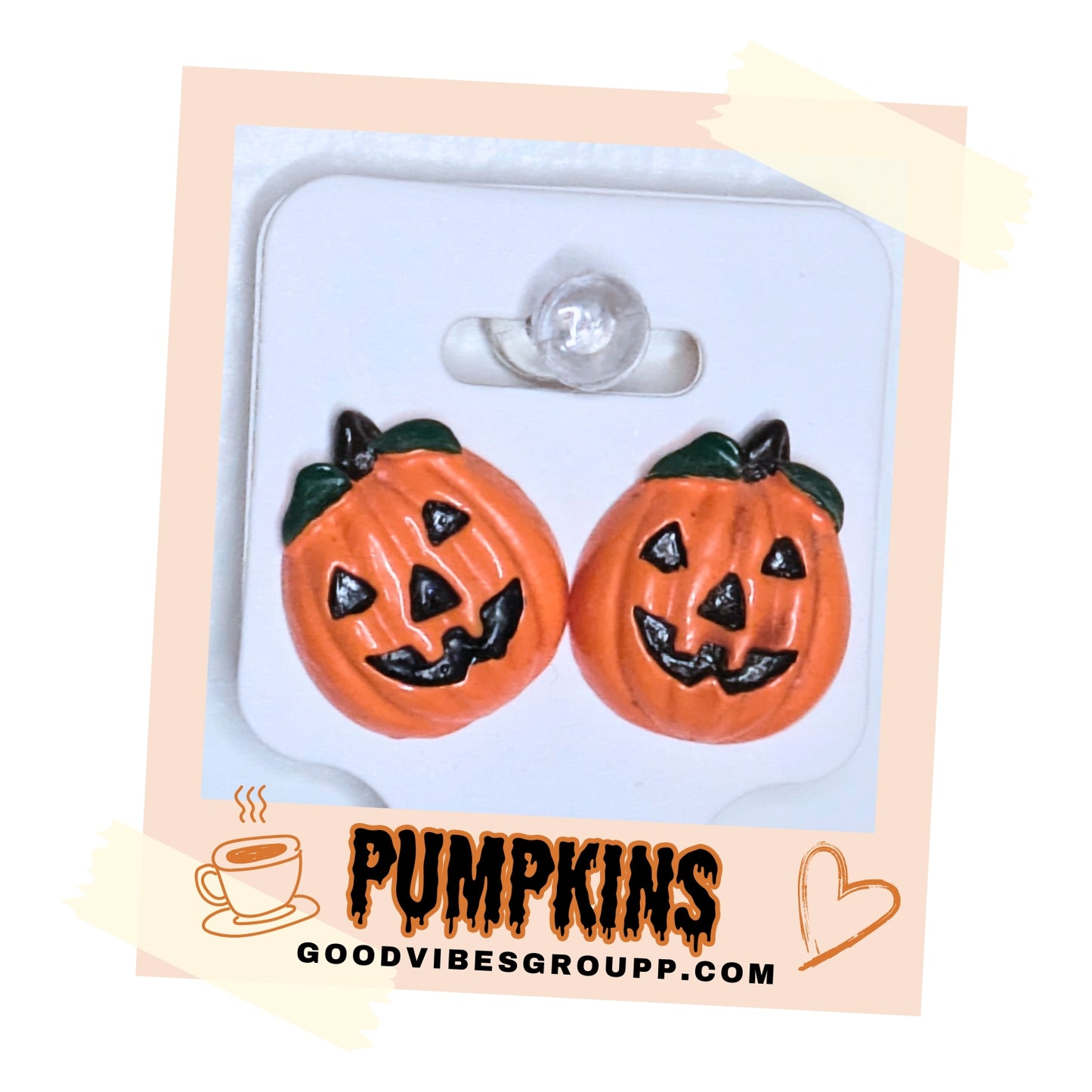 Pumpkin Stud Halloween Earrings 🎃