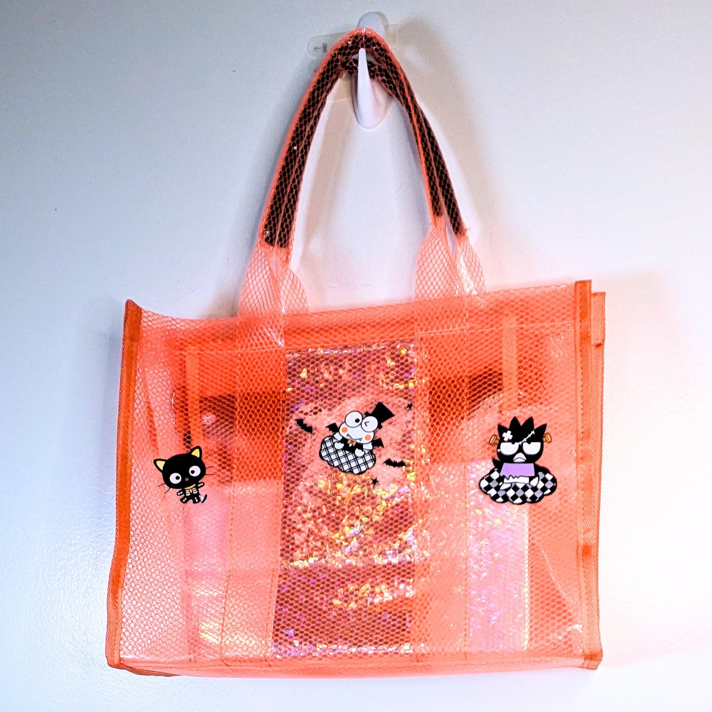 Sanrio-Inspired Clear Tote Bag with Holographic Inserts